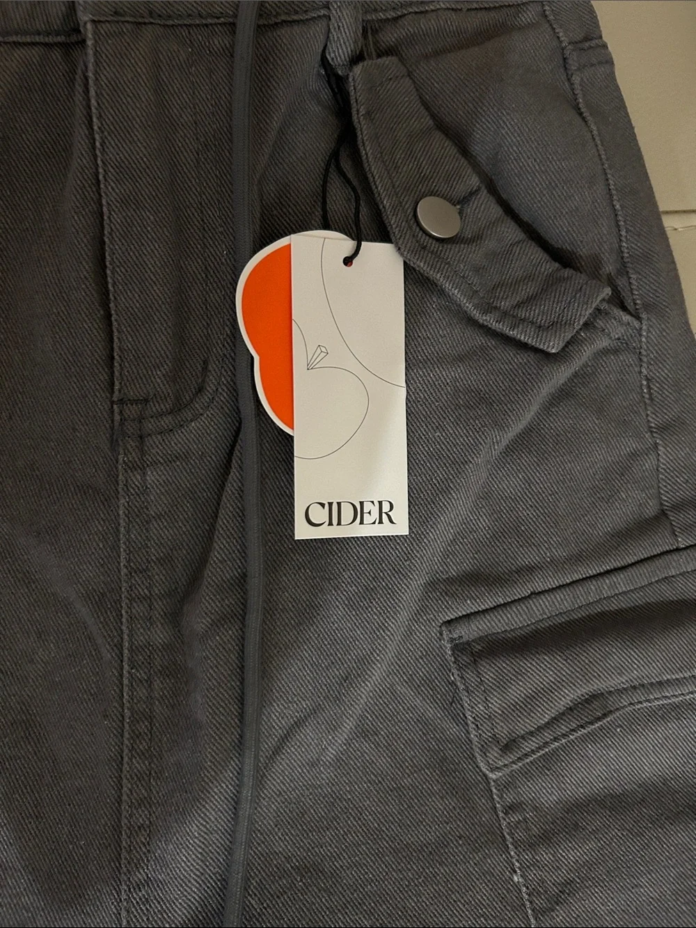Cider women Charcoal Gray Cargo Drawstring Skirt-Pant